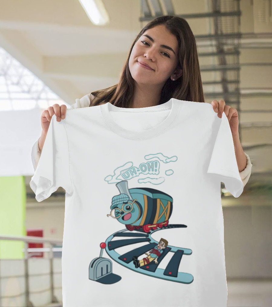 Tryguys Limited Edition Uh-Oh Trolley Problems T-Shirt
