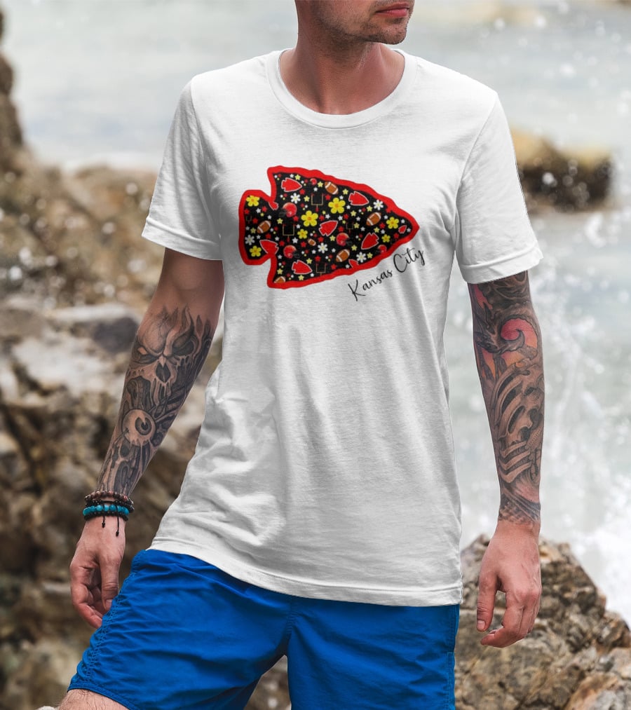 Kansas City Chiefs NFL Football 2025 Pattern Arrowhead T-Shirt