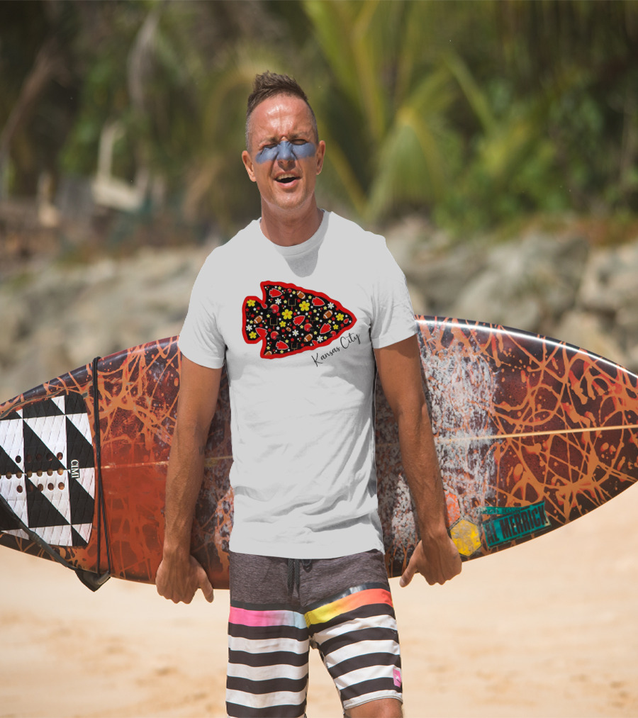 Kansas City Chiefs NFL Football 2025 Pattern Arrowhead T-Shirt