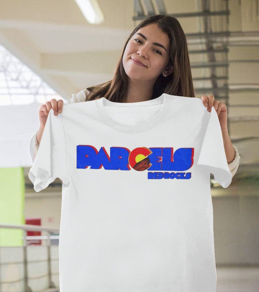 Parcels Red Rocks Colorado Flag Theme T-Shirt