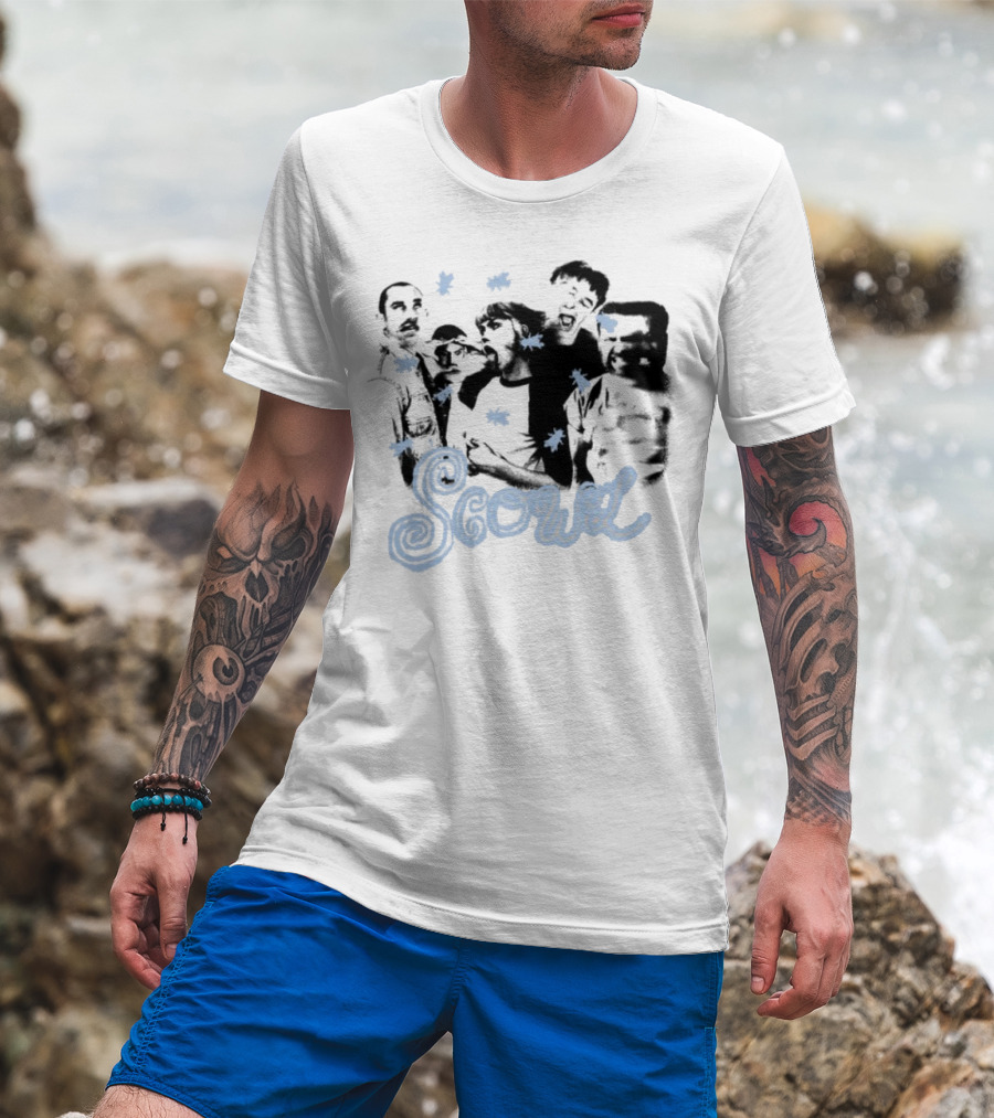 Scowl Punk Band Members Silhouettes With Stars T-Shirt