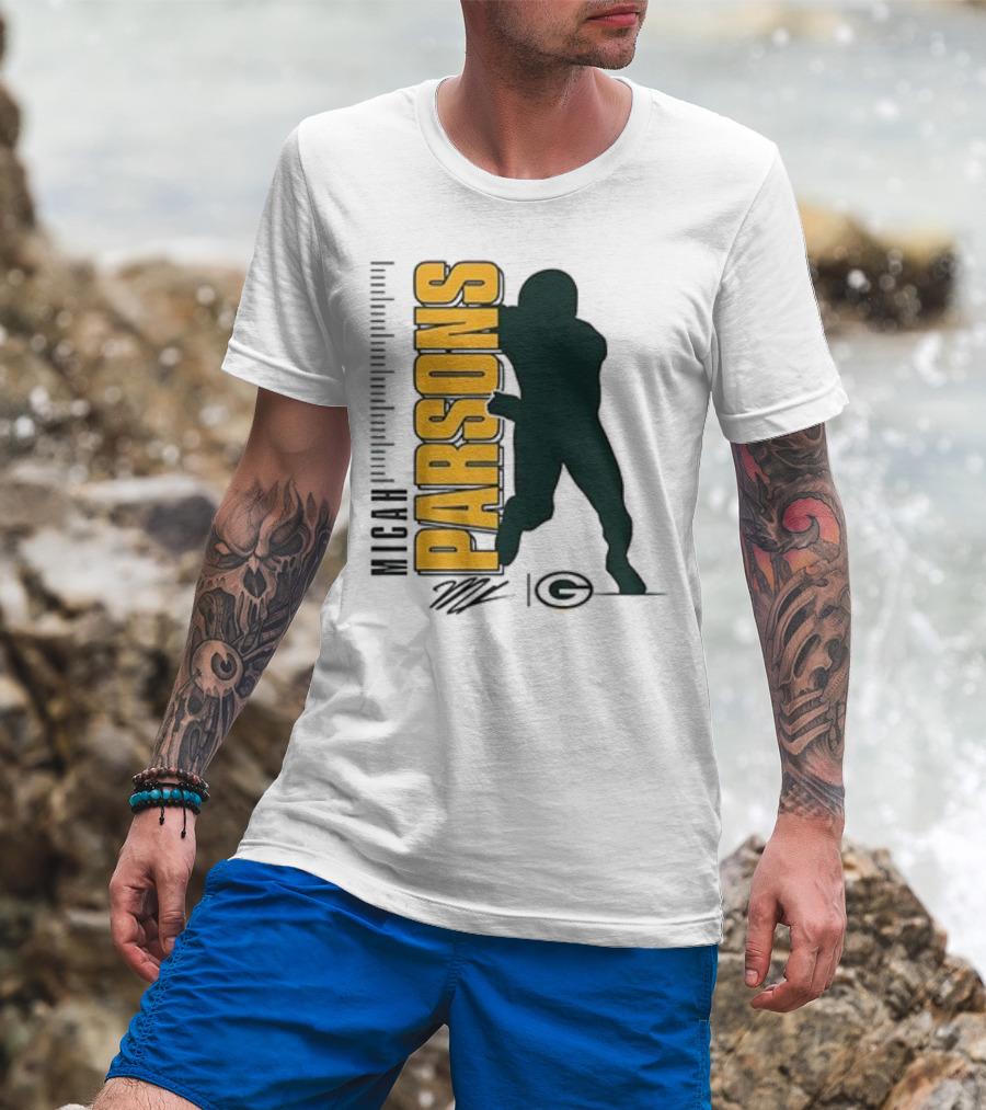 Green Bay Packers Micah Parsons Signature Silhouette T-Shirt