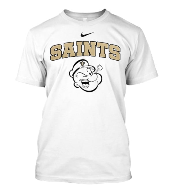 New Orleans Saints Popeye Crossover I Yam What I Yam Sports Fan Collab T-Shirt
