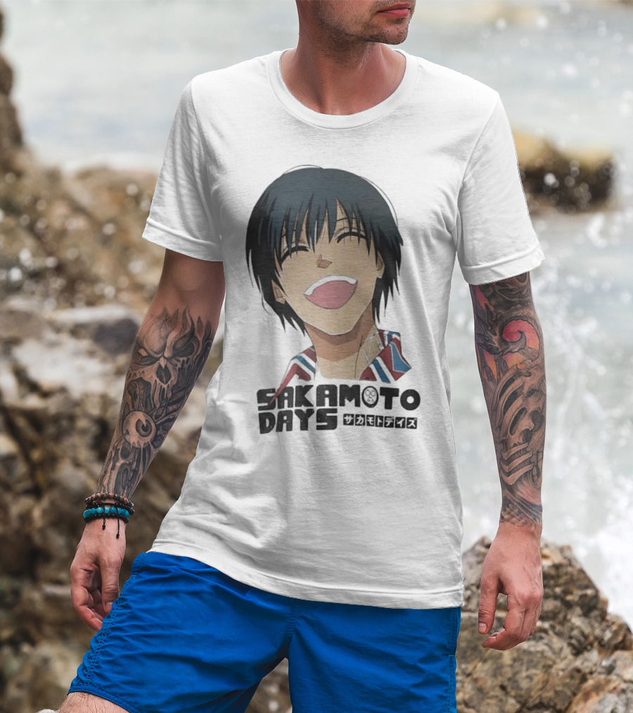 Sakamoto Days Yoichi Nagumo Anime Series Character Laughing Expression T-Shirt