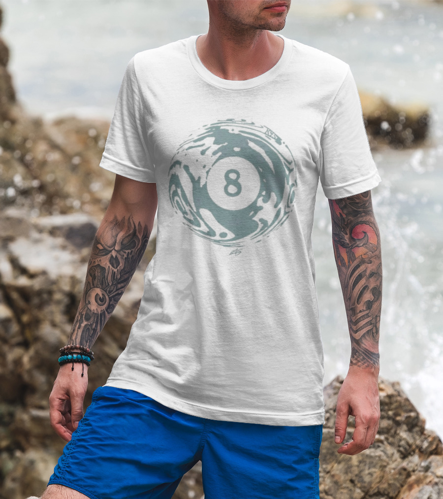 K45ink Uzumaki Swirl 8 Ball Design T-Shirt
