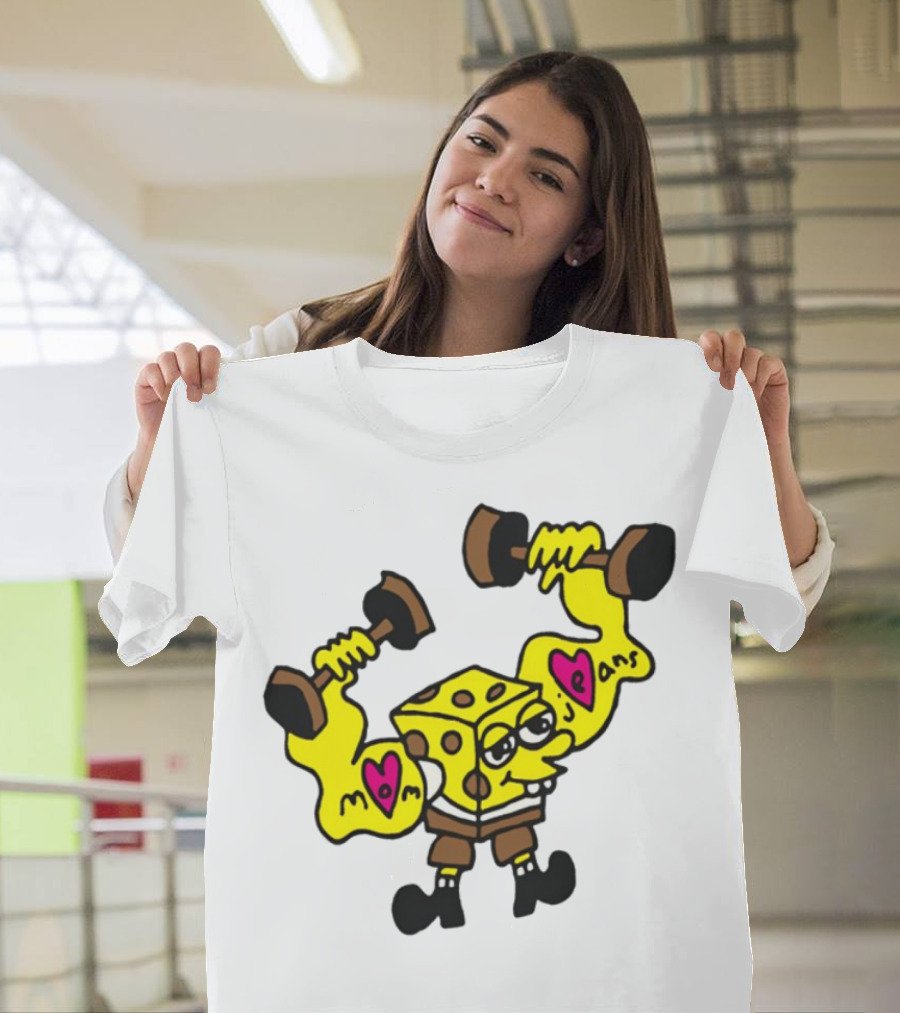 Musclebob Lovepants Mom Jeans Spongebob Dumbells T-Shirt
