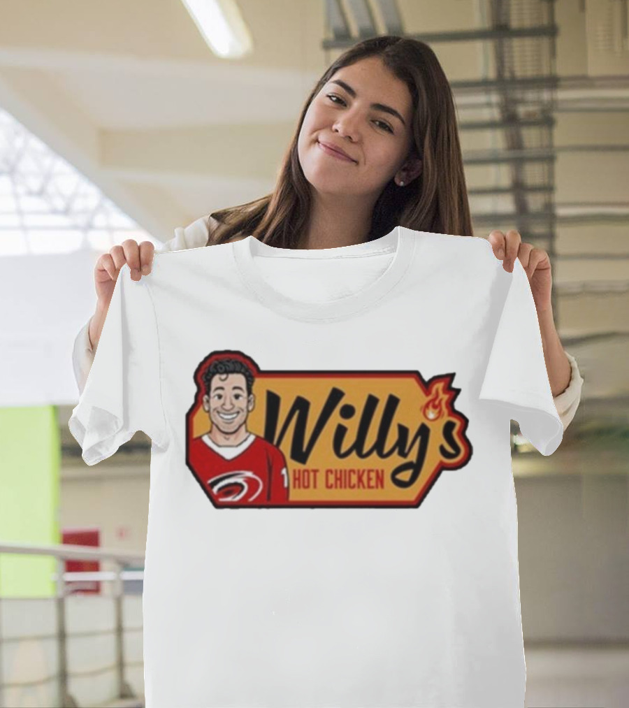 Carolina Hurricanes Willy's Hot Chicken Hockey Theme T-Shirt