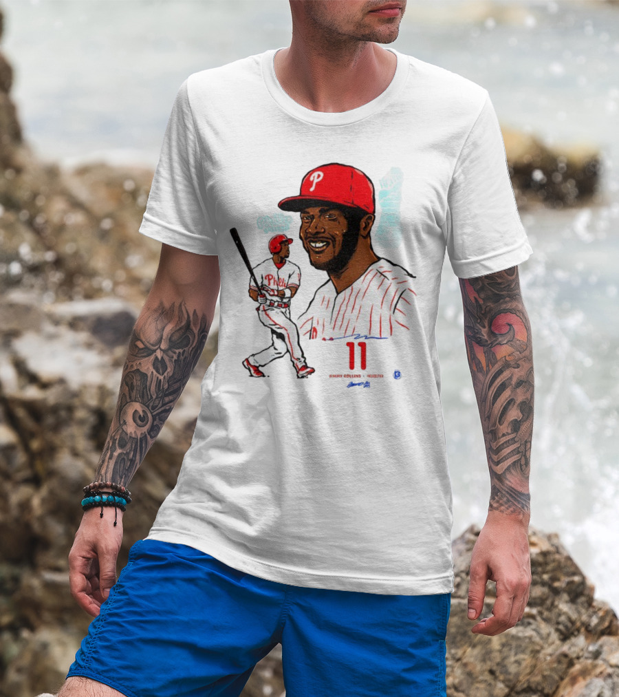 Jimmy Rollins 11 Philadelphia Phillies MLB Baseball Cartoon Phillies Player T-Shirt