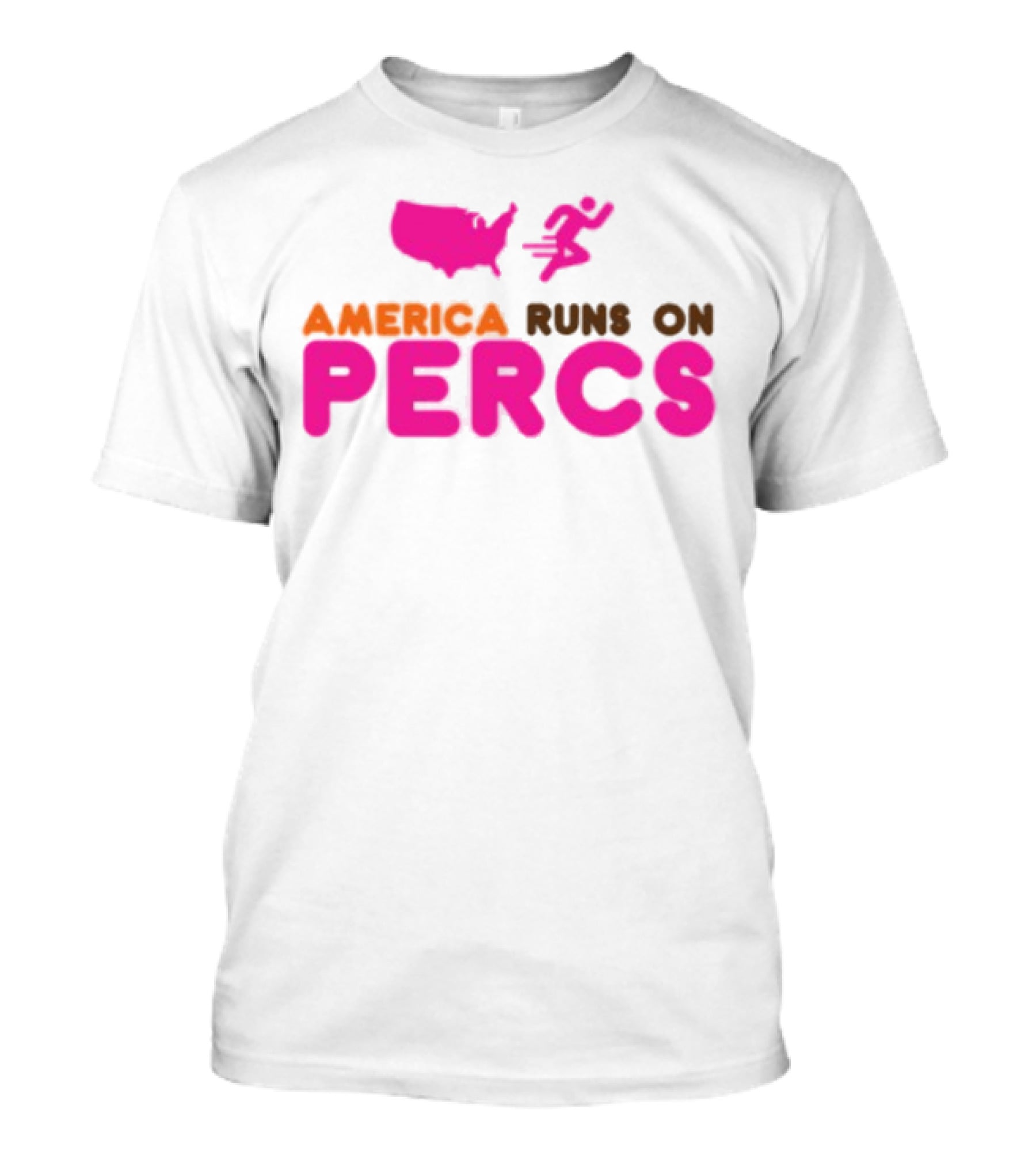 America Runs On Percs Map And Donut Parody T-Shirt