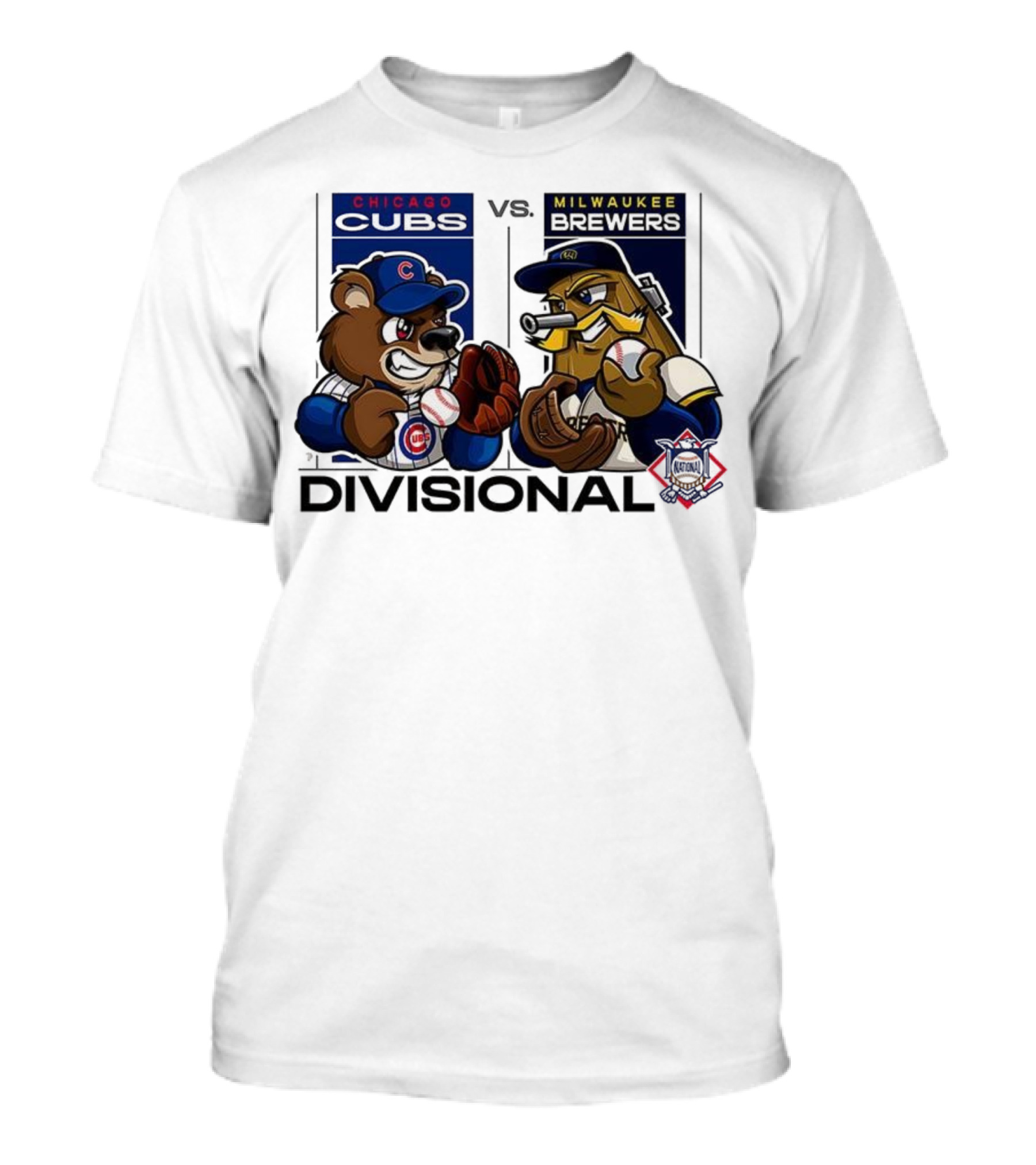 Chicago Cubs Vs Milwaukee Brewers 2025 National League Divisional Series Mascot Showdown T-Shirt