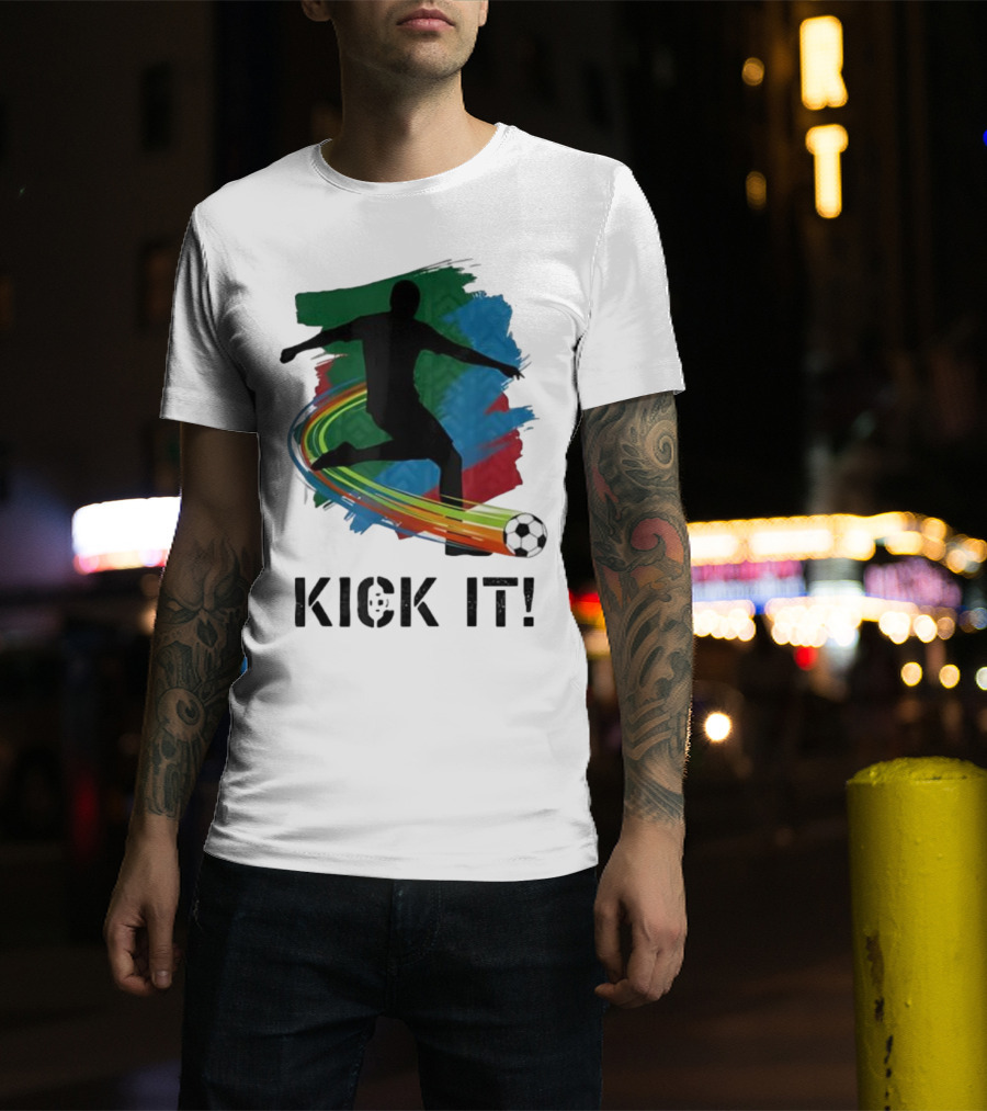 Kick It Soccer Player Rainbow Trail T-Shirt