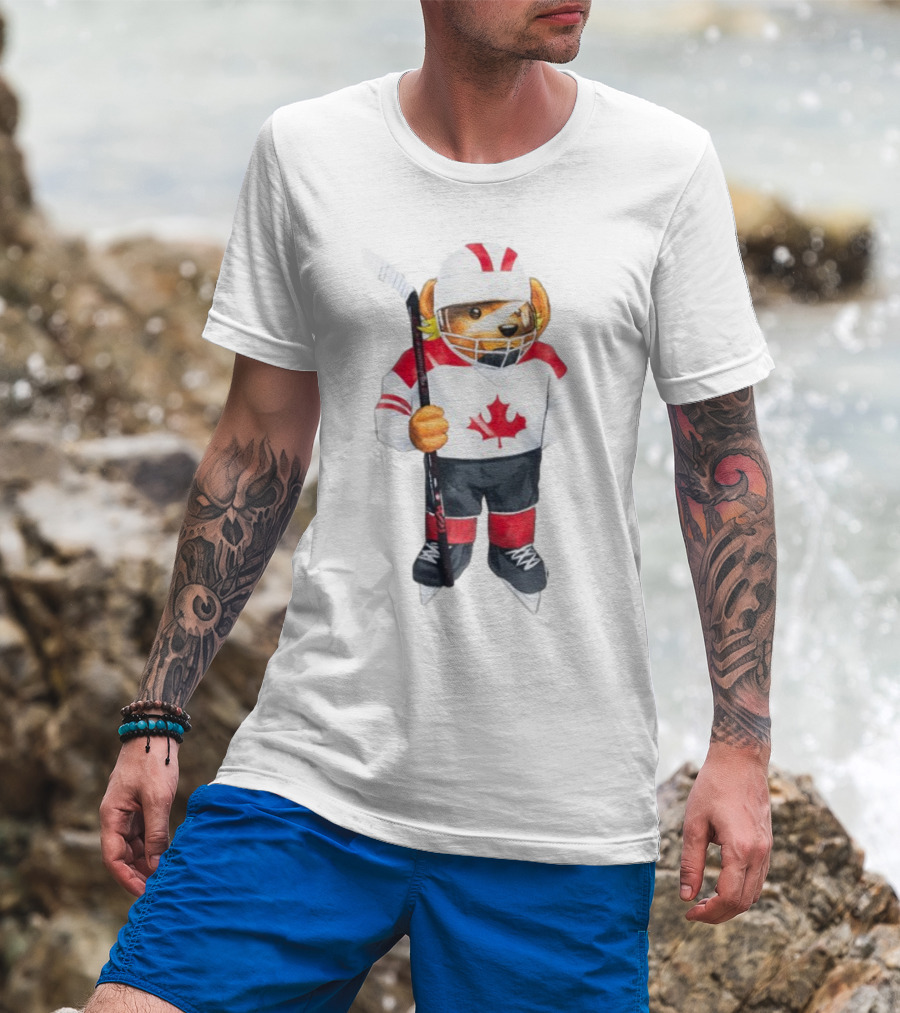 Marketstudios Market X Sherwood Canada Bear Hockey Player T-Shirt