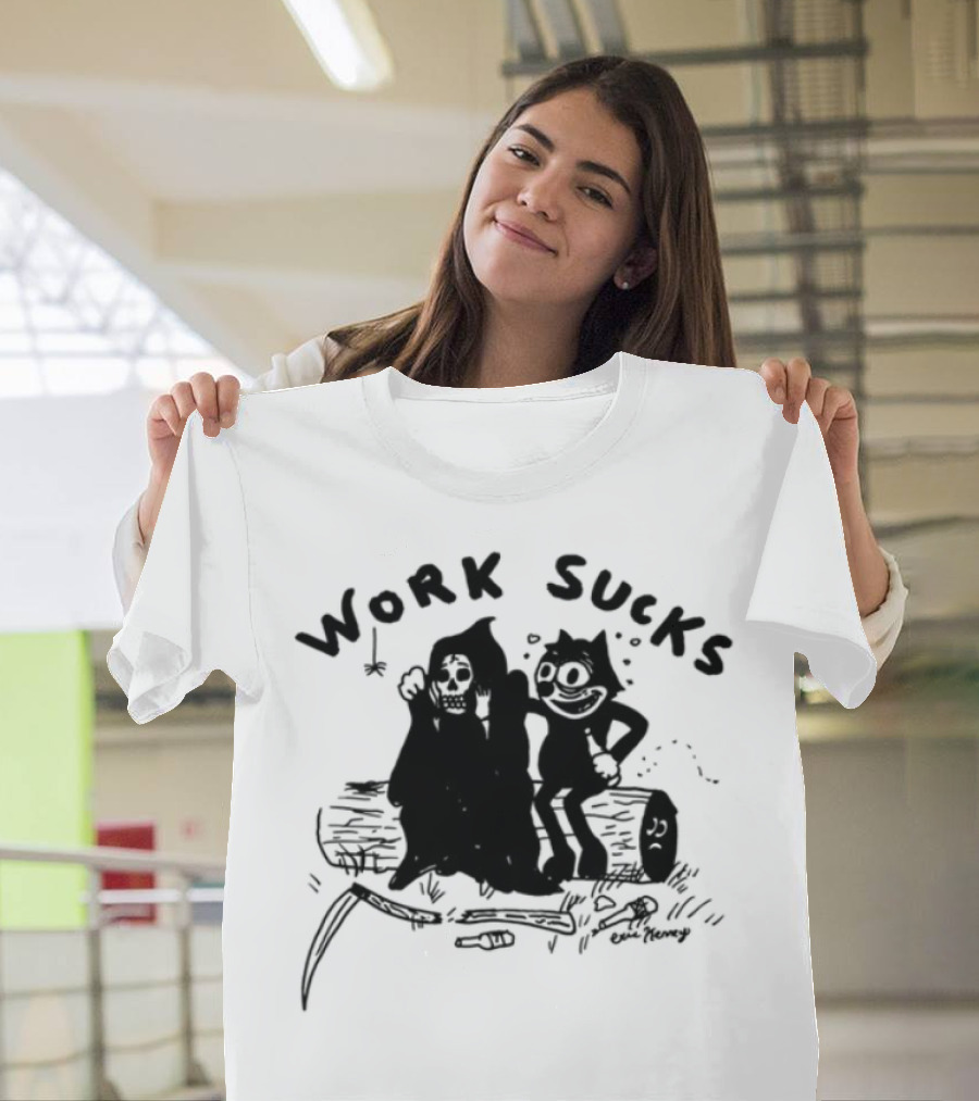 Heavyslime Work Sucks Garfield Monday Blues T-Shirt