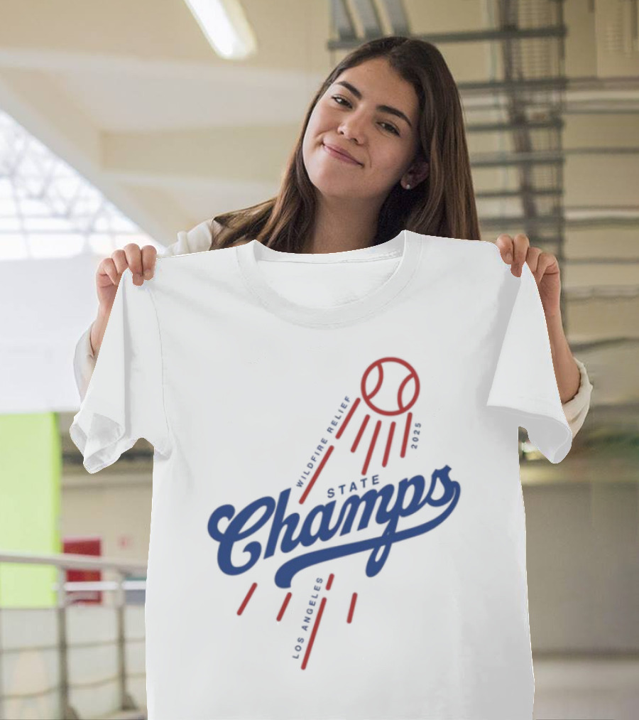 State Champs Wildfire Relief Baseball Event Support T-Shirt
