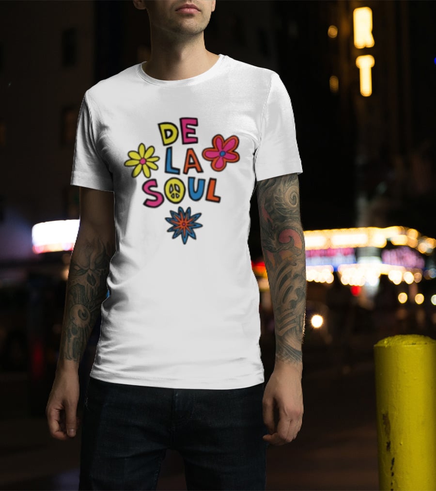 Thank You Dave De La Soul Colorful Flowers Peace Symbol T-Shirt