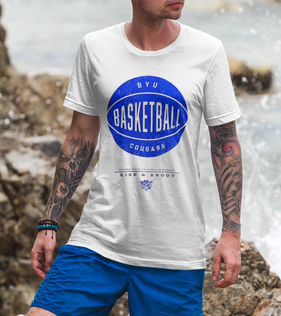 BYU Cougars Rise And Shoot Basketball Brigham Young University T-Shirt
