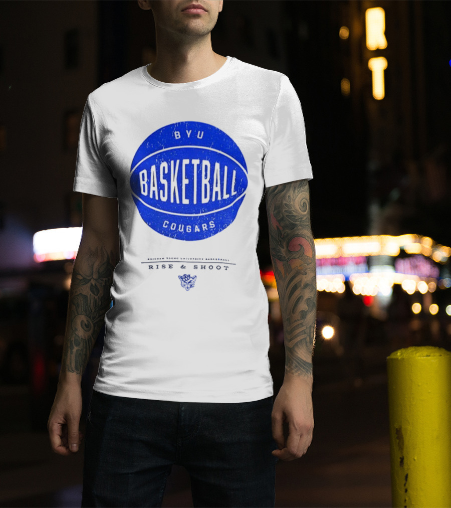 BYU Cougars Rise And Shoot Basketball Brigham Young University T-Shirt