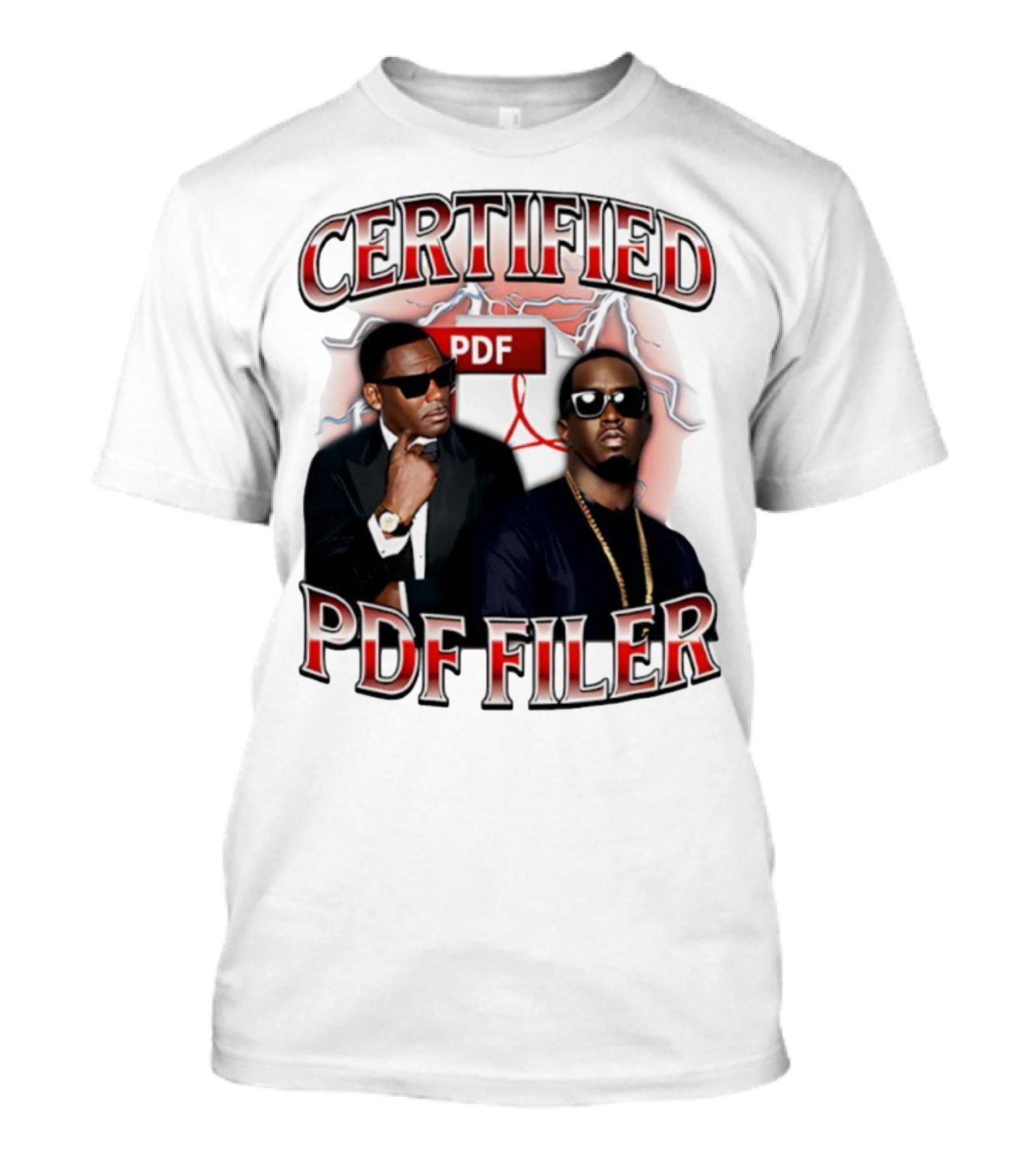 Certified PDF Filer Celebrity Parody With Suits And Sunglasses T-Shirt