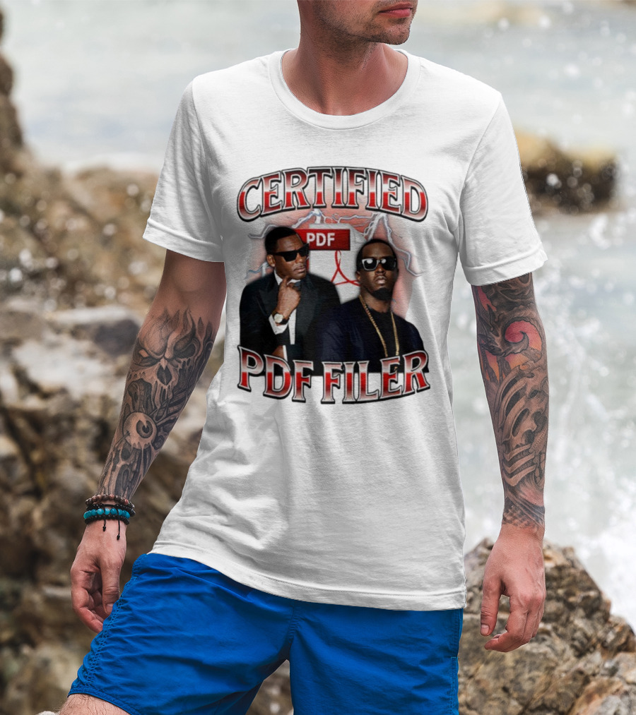 Certified PDF Filer Celebrity Parody With Suits And Sunglasses T-Shirt