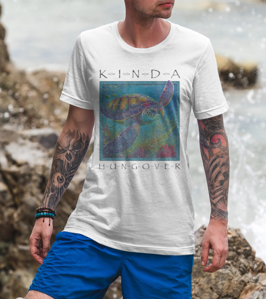 Kinda Hungover Turtle Ocean Scene T-Shirt