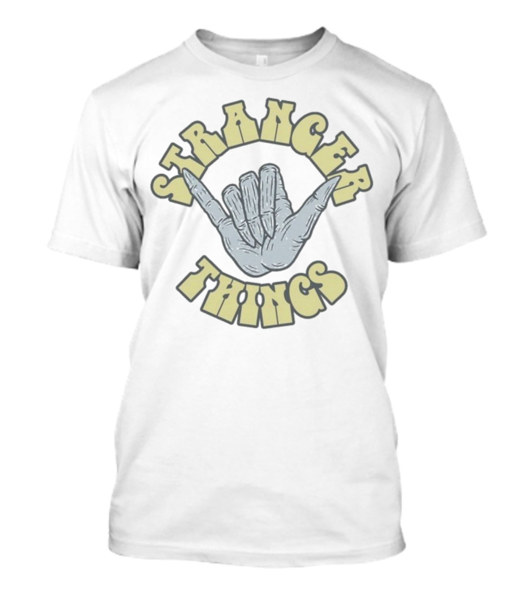 Stranger Things Skull Hand Gesture Graphic T-Shirt