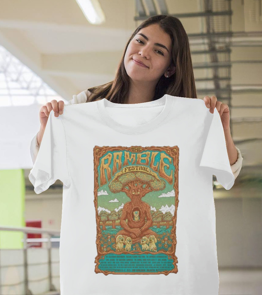 The Ramble Festival 2025 Camp Ramblewood October 10-12 Tree Creature And Owls T-Shirt