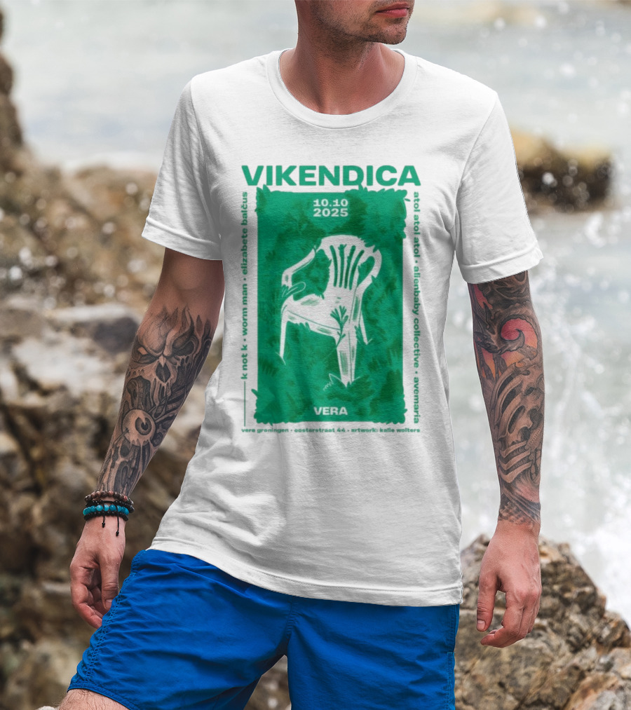 Vikendica 10.10.2025 Vera Chair Illustration In Greenery T-Shirt