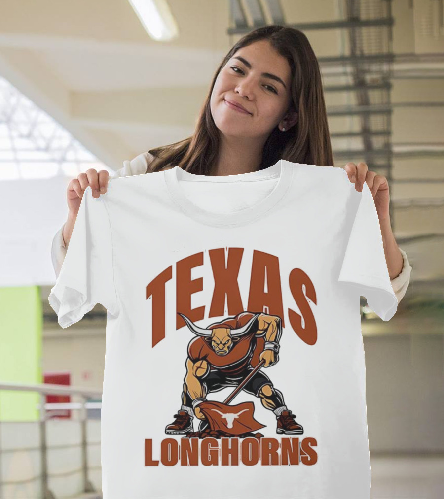 Texas Longhorns Football Youth Mascot Planting Flag T-Shirt