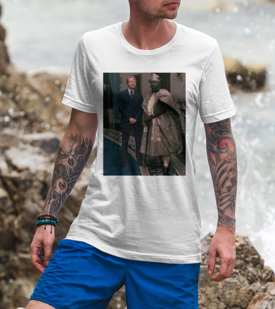 Jimmy Carter Meeting Nigerian President Traditional Attire T-Shirt
