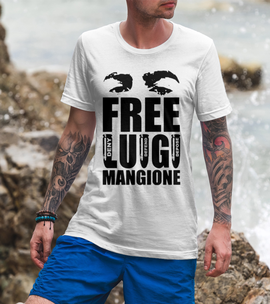 Free Luigi Mangione Crab Claws Deny Defend Depose T-Shirt