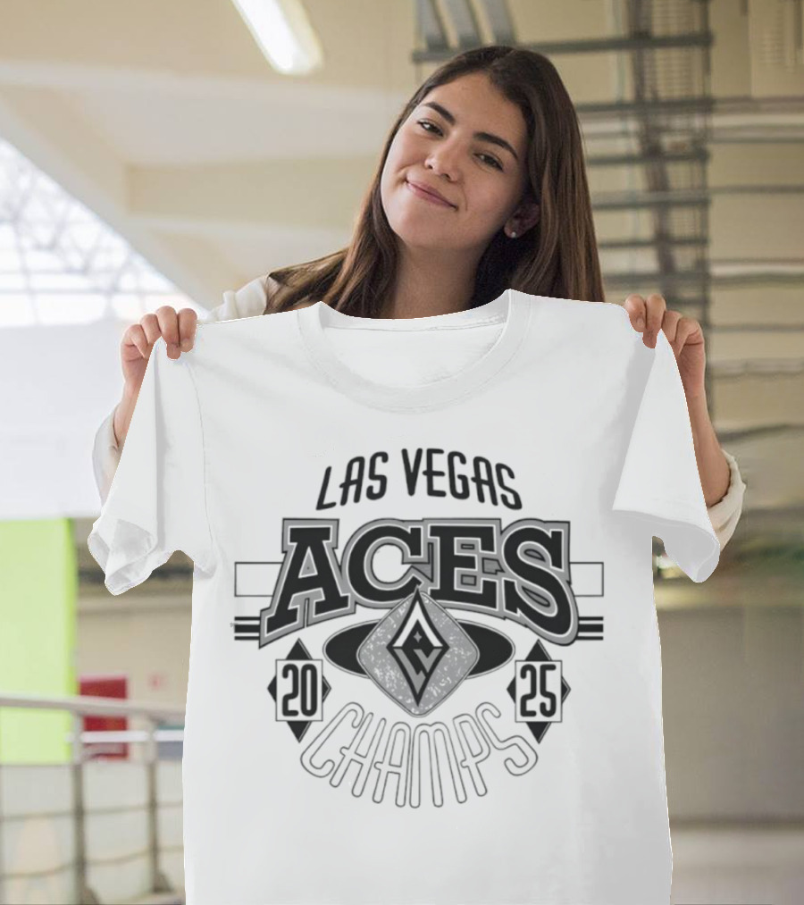 Las Vegas Aces 2025 Champs Logo WNBA Finals Victory Celebration T-Shirt