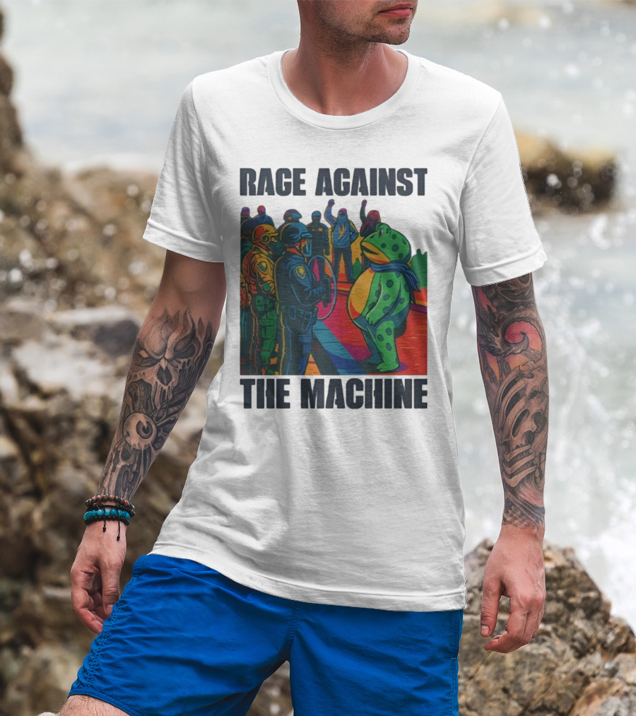 Rage Against The Machine Portland Frog Anti-ICE Protest Imagery T-Shirt