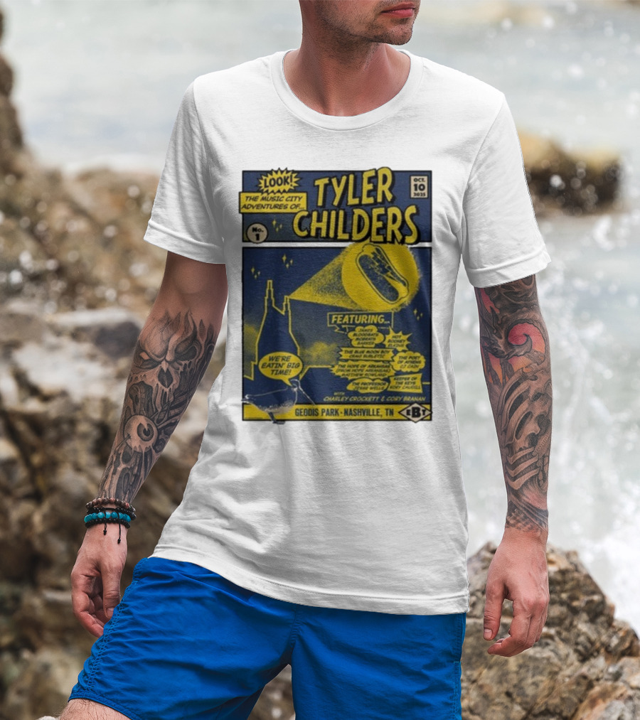 The Music City Adventures Of Tyler Childers Geodis Park Nashville TN October 10 2025 Featuring Charley Crockett Cory Branan T-Shirt