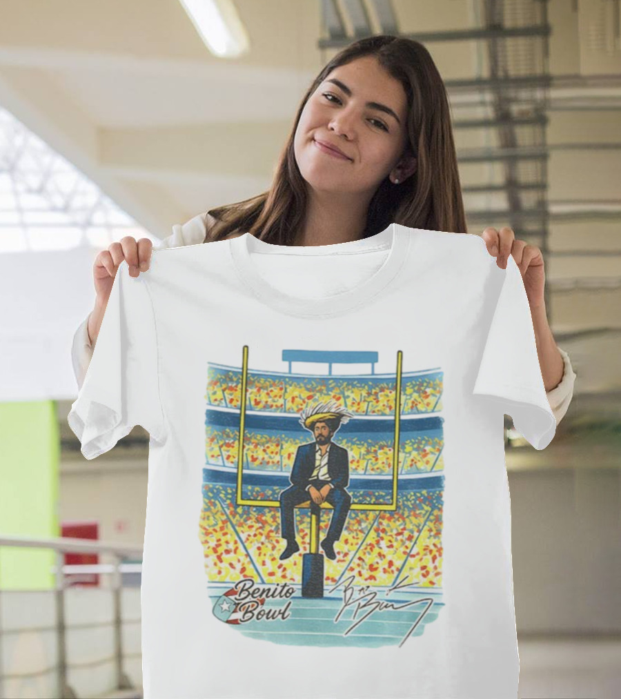 Bad Bunny Benito Bowl 2026 Super Bowl Signature Benito Bowl Stadium Scene T-Shirt