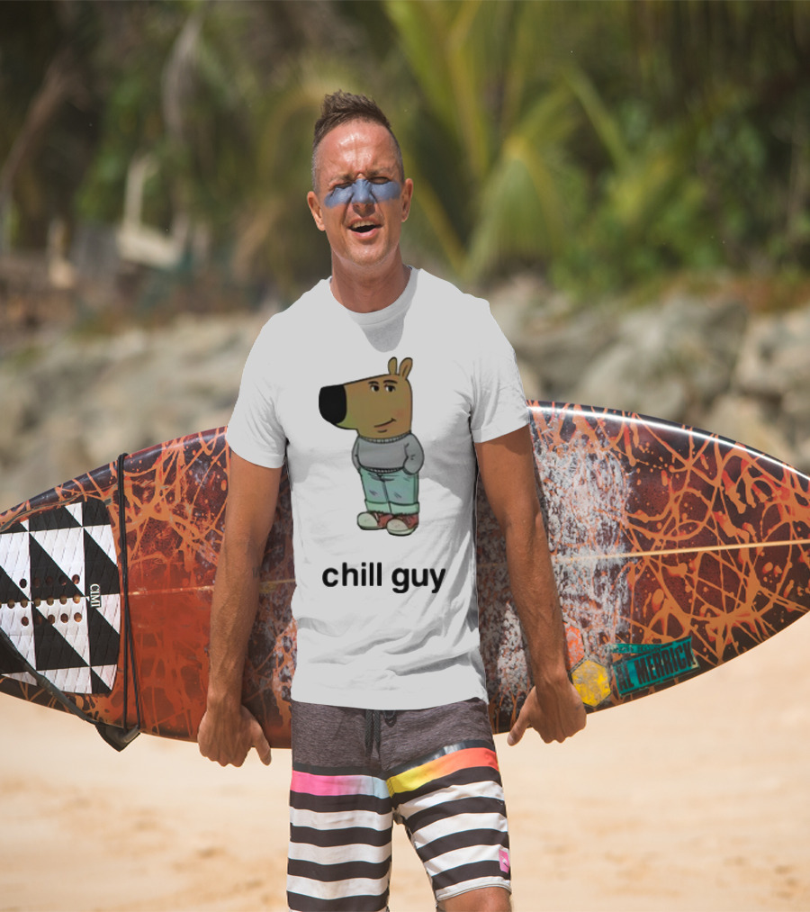Chill Guy Cartoon Character Casual Style T-Shirt