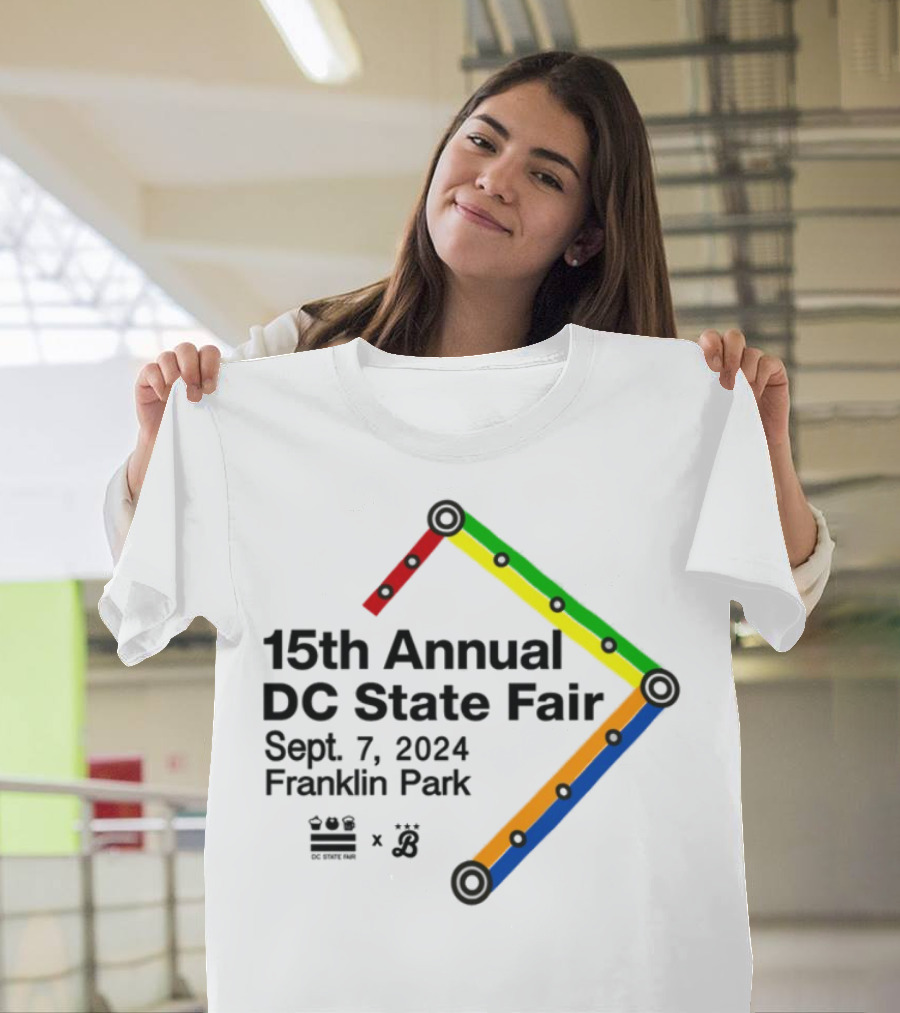 15th Annual DC State Fair Sept 7 2024 Franklin Park Metro Themed Design T-Shirt