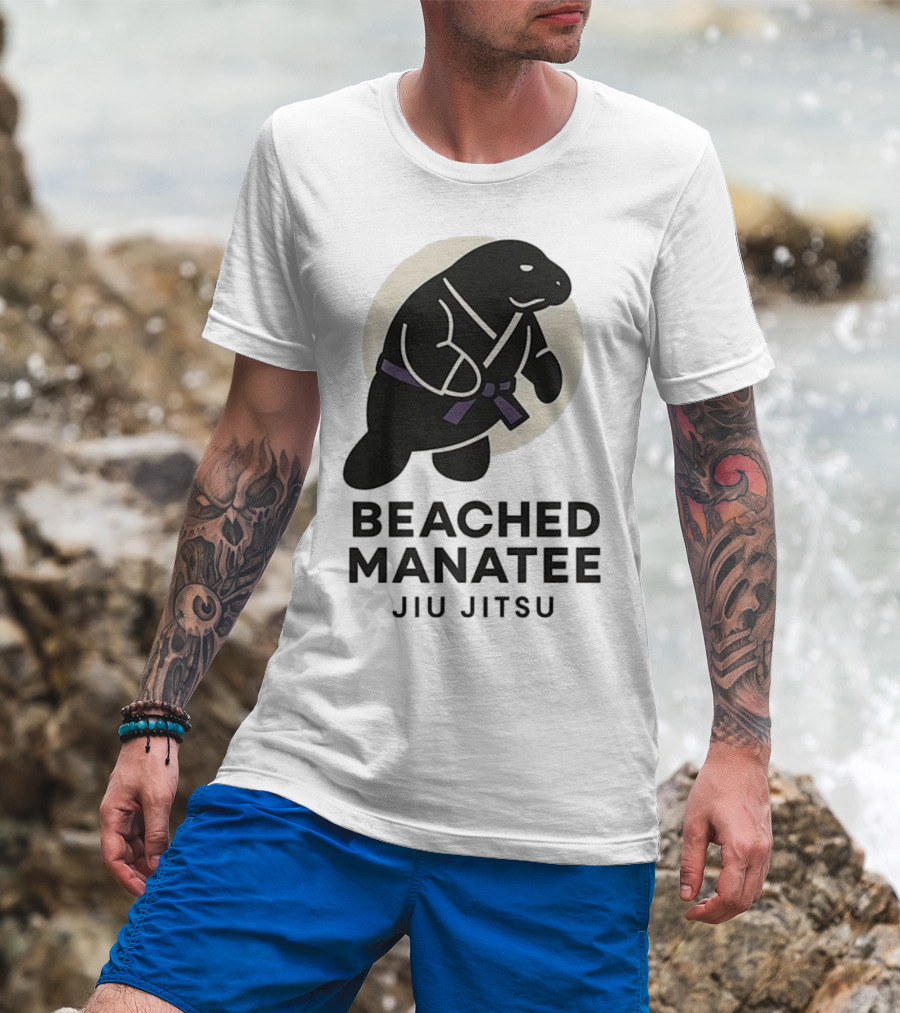Beached Manatee Jiu Jitsu Black Belt Martial Arts Humor T-Shirt