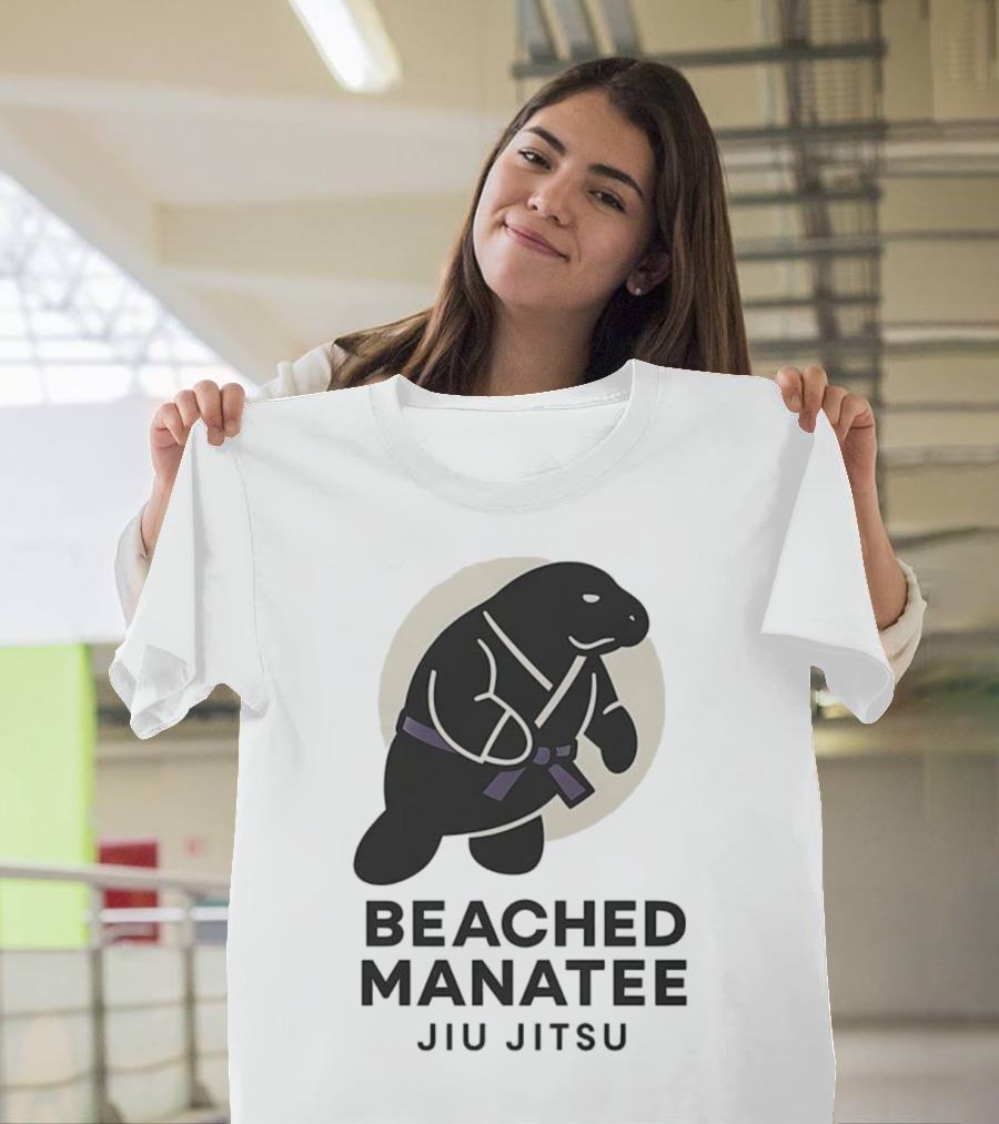 Beached Manatee Jiu Jitsu Black Belt Martial Arts Humor T-Shirt