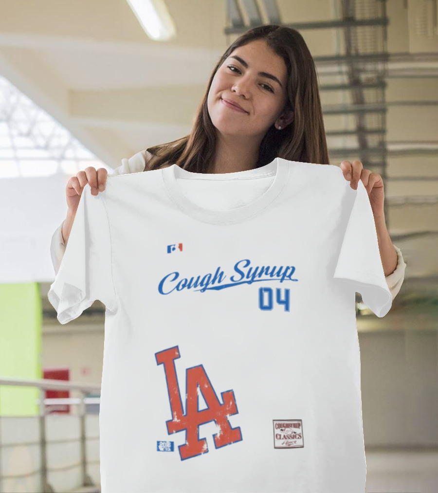 Cough Syrup 04 Los Angeles Dodgers LA Logo Baseball T-Shirt