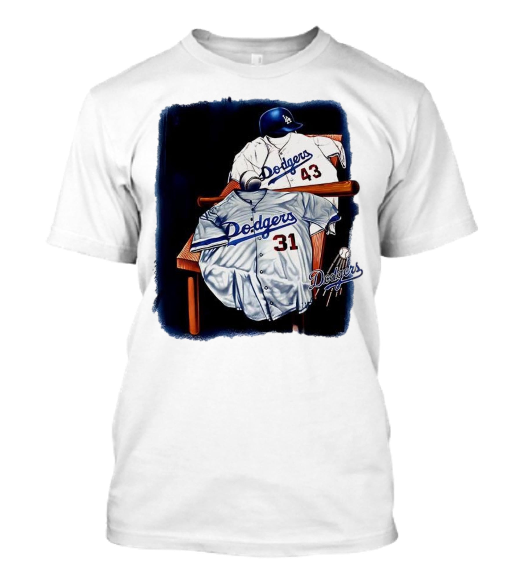 Los Angeles Dodgers 31 And 43 Baseball Jersey Vintage Collection T-Shirt