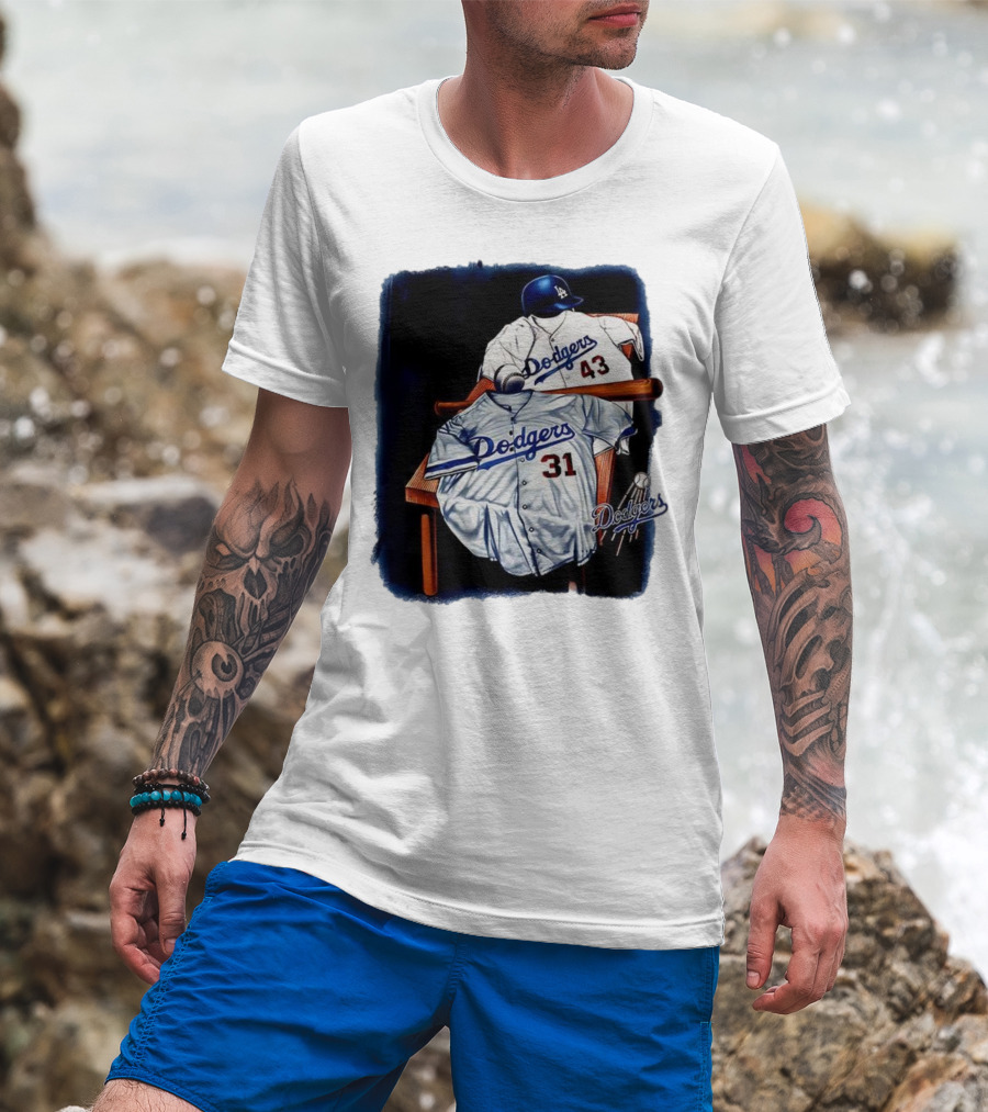 Los Angeles Dodgers 31 And 43 Baseball Jersey Vintage Collection T-Shirt