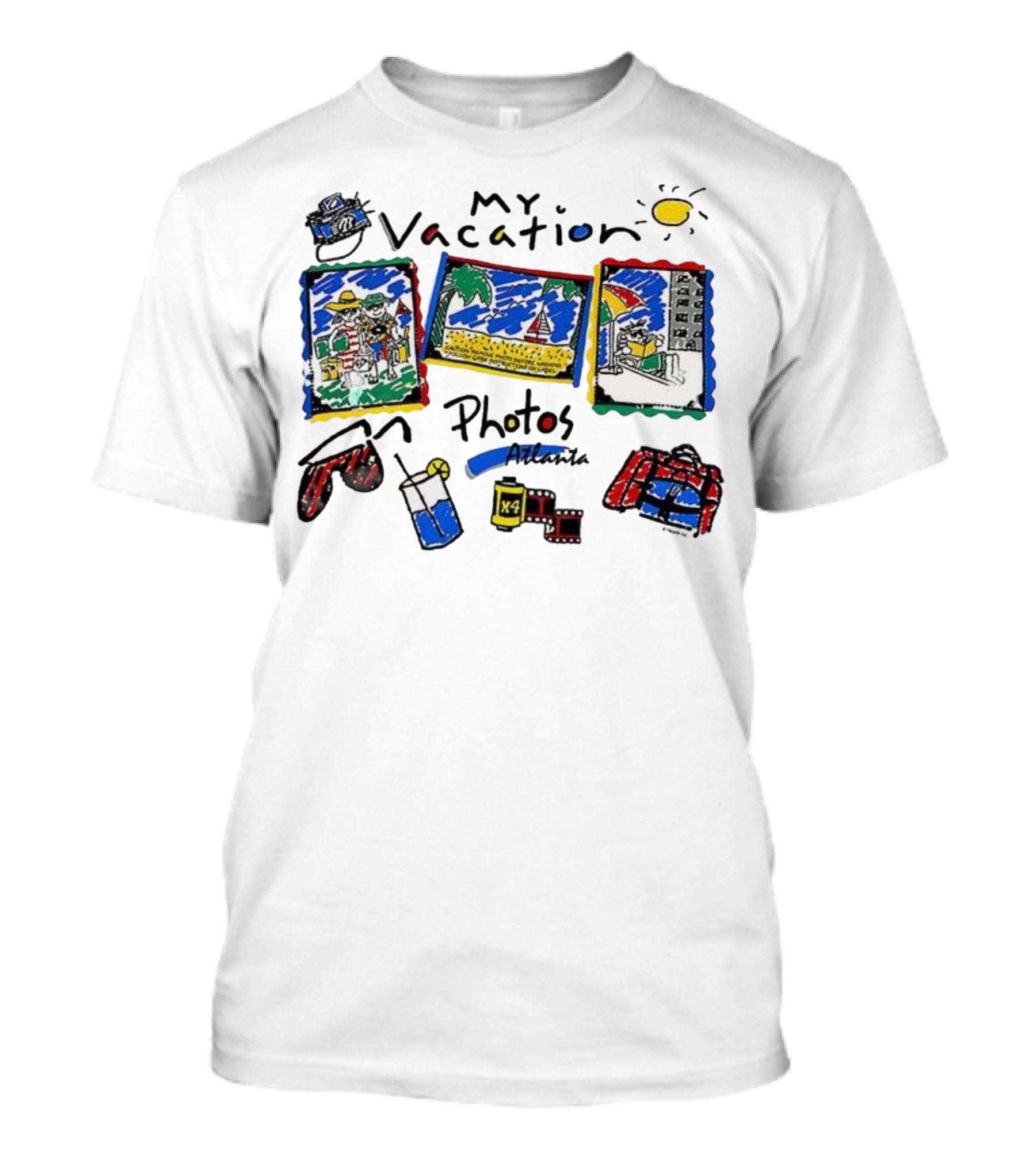 My Vacation Photos A74 Atlanta Sun Beach Camera Film Rolls T-Shirt
