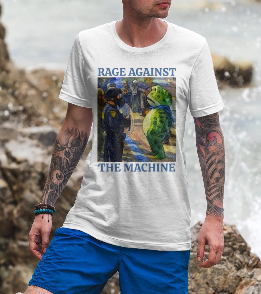 Rage Against The Machine Portland Frog Protest Scene T-Shirt