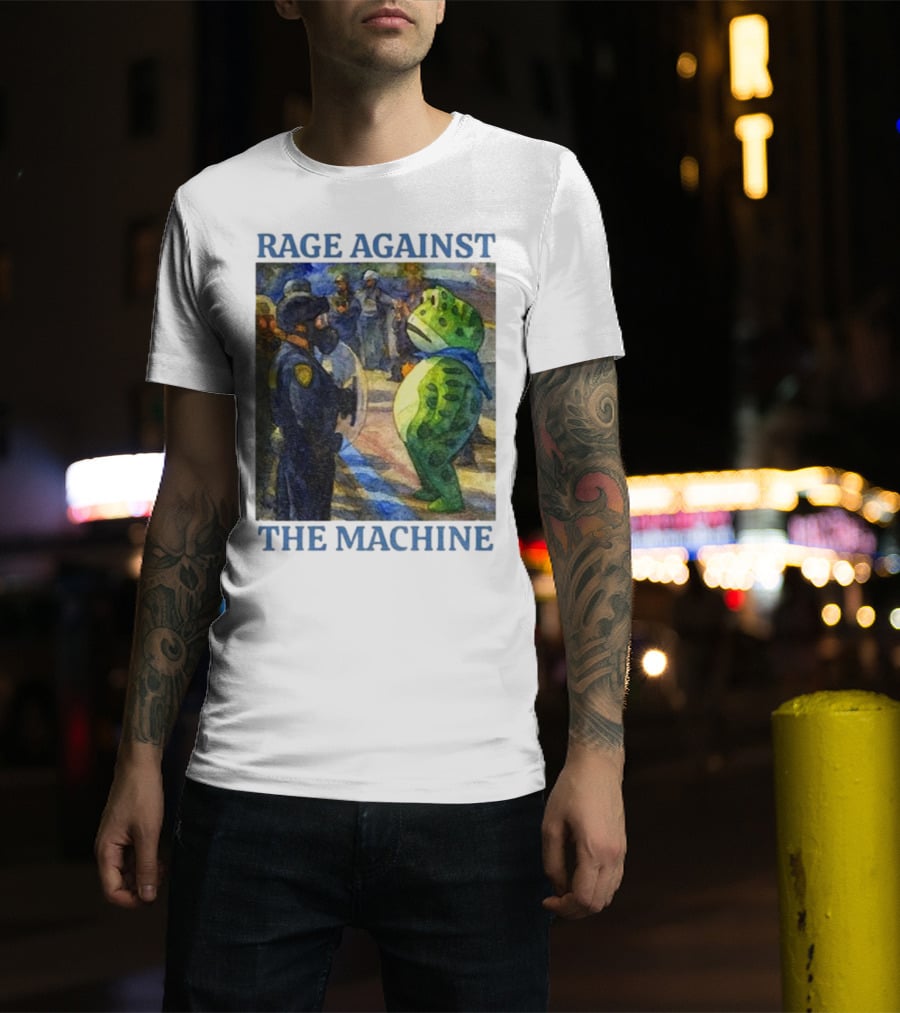 Rage Against The Machine Portland Frog Protest Scene T-Shirt