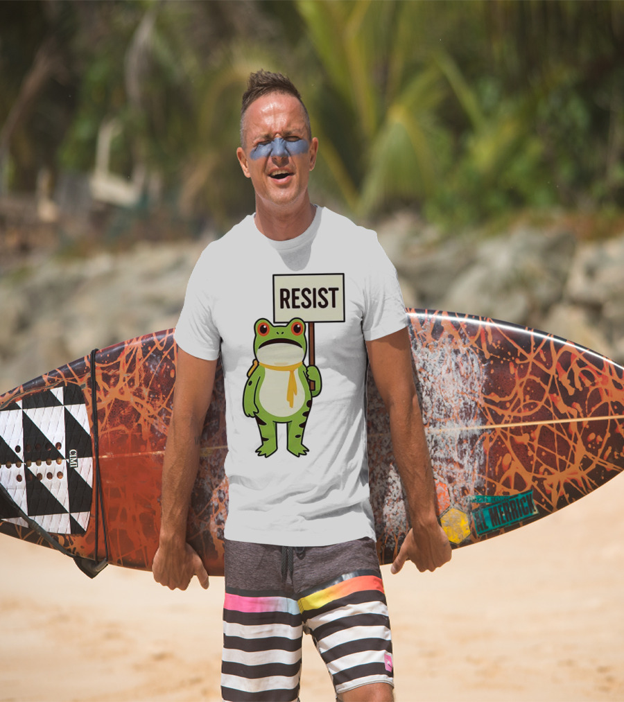 Resist Portland Frog Protest Anti ICE Sign T-Shirt