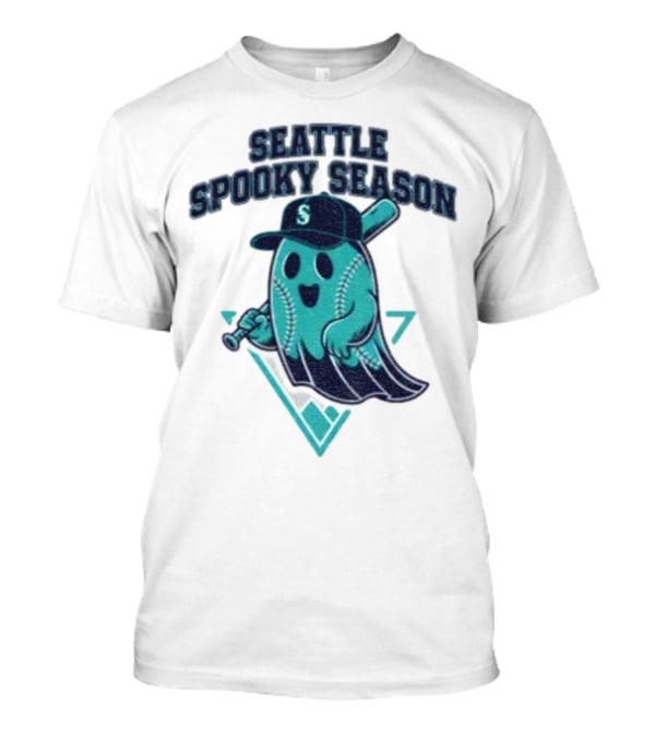 Seattle Mariners Spooky Season Ghost Halloween Baseball T-Shirt