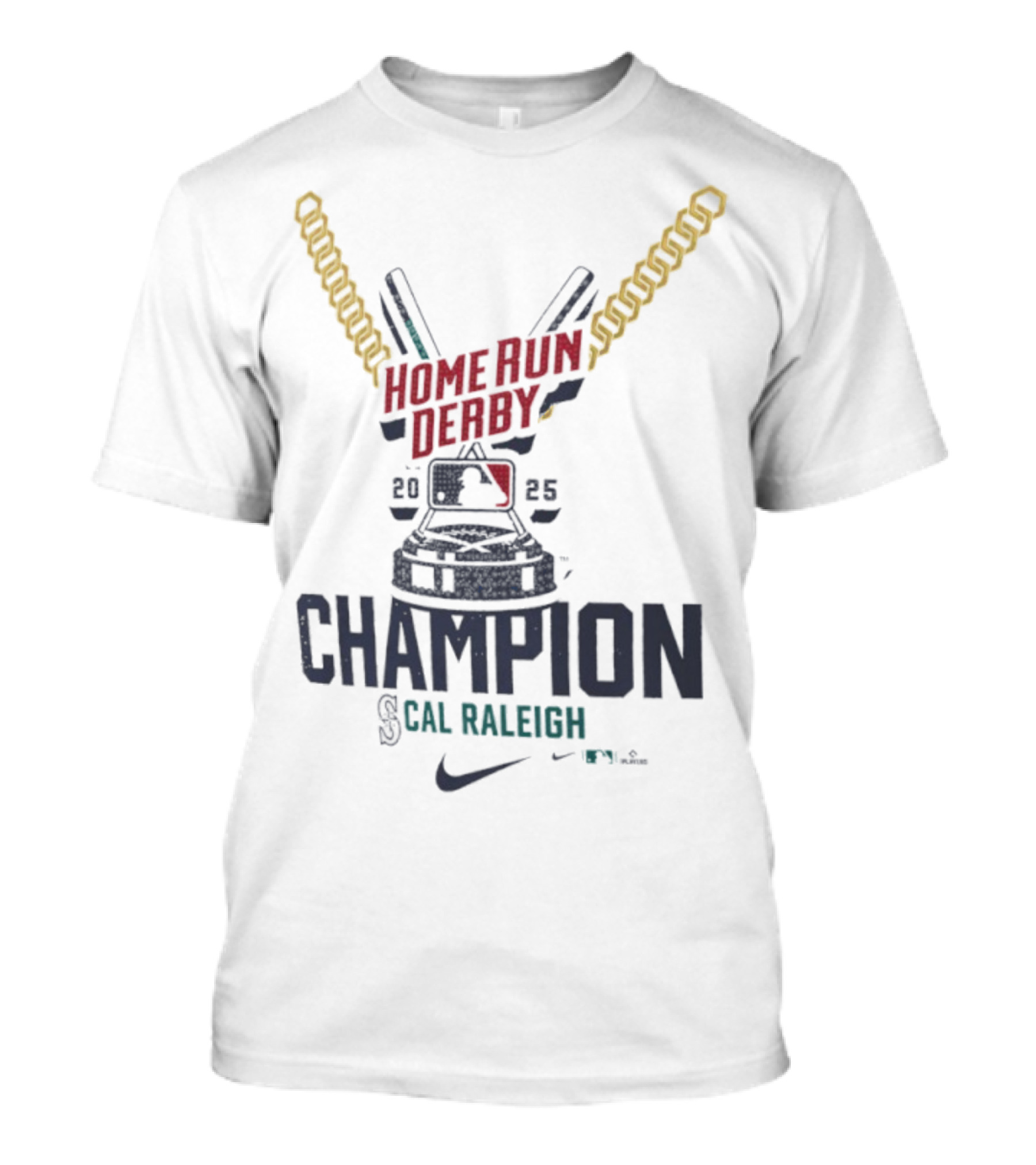 Seattle Mariners Cal Raleigh 2025 Home Run Derby Champion Nike MLB T-Shirt