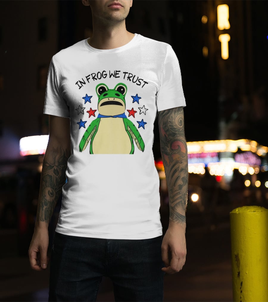 In Frog We Trust Portland Protest Frog Stars T-Shirt