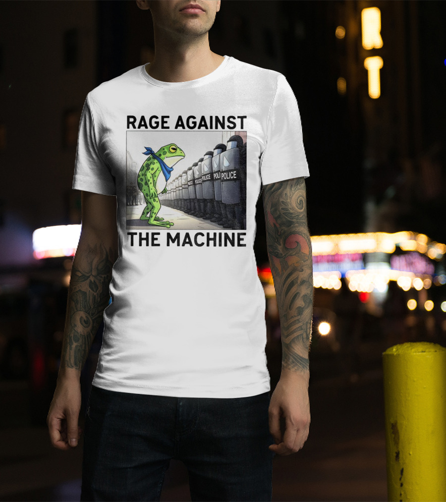 Rage Against The Machine Portland Frog Police Anti-Fascism Vintage T-Shirt