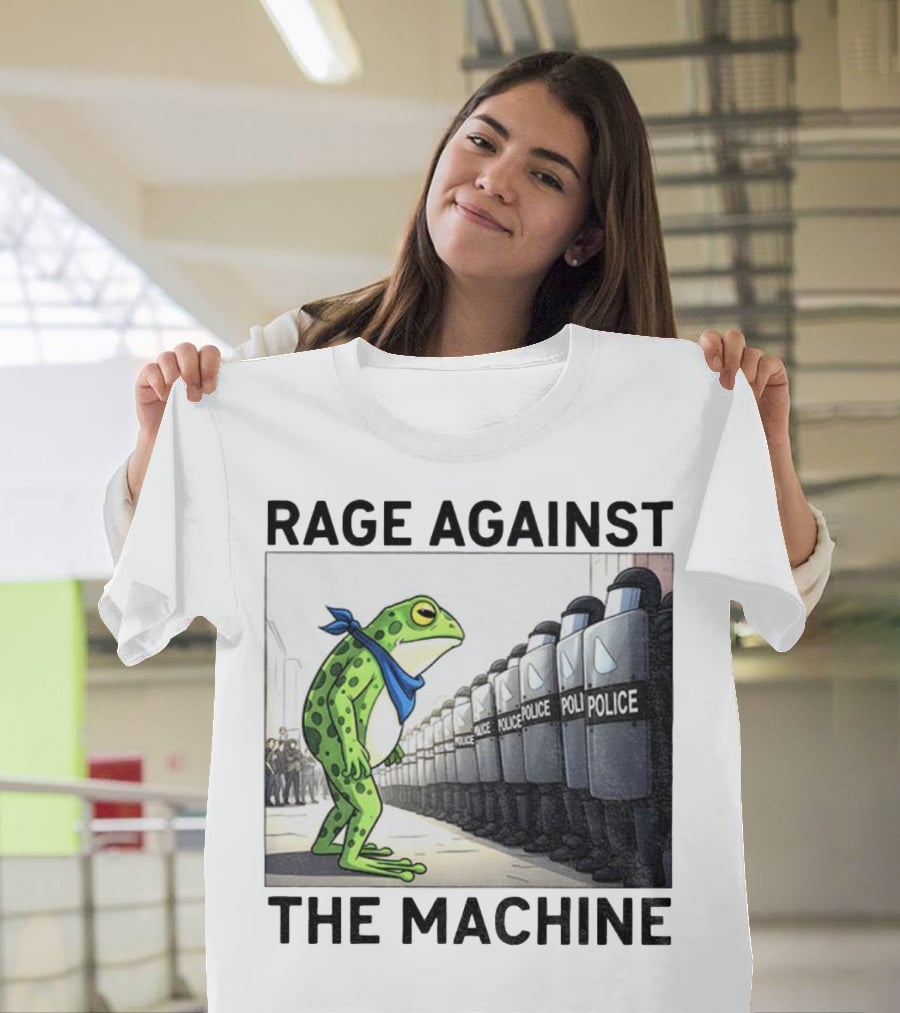 Rage Against The Machine Portland Frog Police Anti-Fascism Vintage T-Shirt
